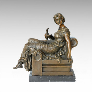 Estatua de la figura clásica Lady Lola Escultura de bronce TPE-130